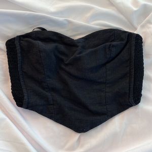 Sweetheart corset top with smocked sides